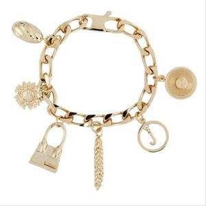 Jacquemus Le Chiquito charms gold tone chain bracelet